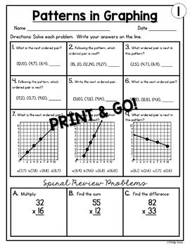 graphing patterns worksheets by shelly rees teachers pay teachers