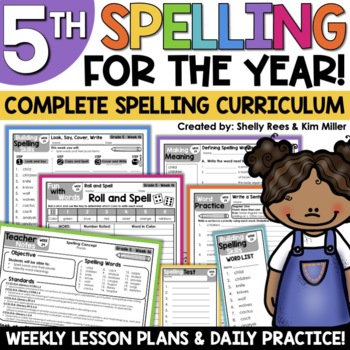 5th Grade Spelling and Vocabulary Program for the YEAR by Shelly Rees