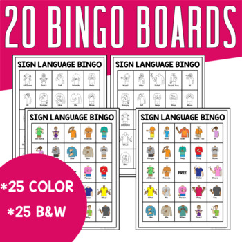 ASL Bingo Sign Language Bingo Game Activity by Tall Trees Special Education