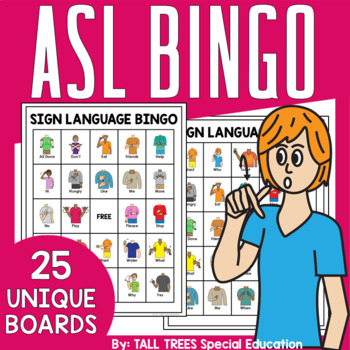 Asl Bingo Sign Language Bingo Game Activity By Tall Trees Special Education