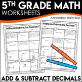 Adding and Subtracting Decimals | 5th Grade Homework