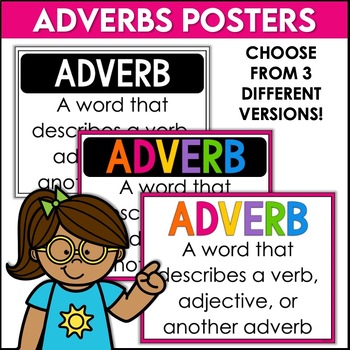 Adverbs Worksheets and Posters by Shelly Rees | Teachers Pay Teachers