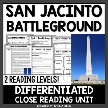 Preview of Battle of San Jacinto Reading Passage and Worksheets