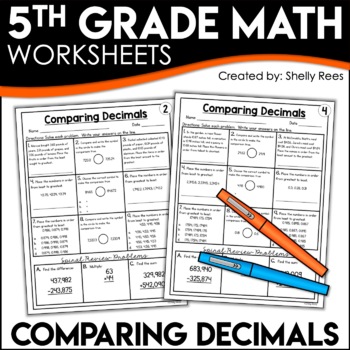 Preview of FREE Comparing Decimals Worksheets