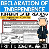 Declaration of Independence Reading Passage & Worksheets
