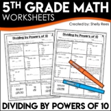 Dividing by Powers of 10 - 5th Grade Math Worksheets