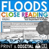 Floods Reading Comprehension Activities DIGITAL and PRINTABLE