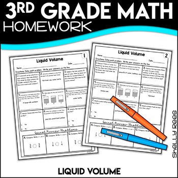 liquid volume 3rd grade worksheets by shelly rees tpt