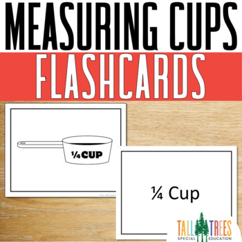 Preview of Measuring Cups Flashcards for Life Skills Special Education Cooking Lessons