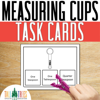 Preview of Measuring Cups Task Cards for Life Skills Special Education Cooking Lessons