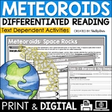 Meteors, Meteorites & Meteoroids Reading Passage & Worksheets