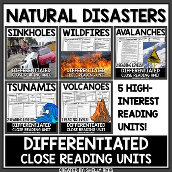 Preview of Natural Disasters Reading Comprehension Passages Bundle