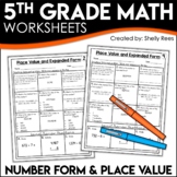 Number Form and Place Value Worksheets