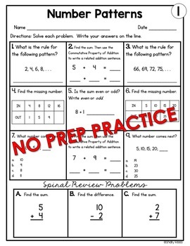 Number Patterns Worksheets by Shelly Rees | Teachers Pay Teachers