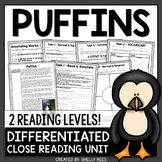 Puffins Reading Passage and Close Reading Worksheets