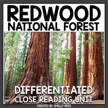 Preview of Redwood National Park Reading Passage and Worksheets