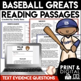 Baseball Reading Passages | Includes Roberto Clemente and 