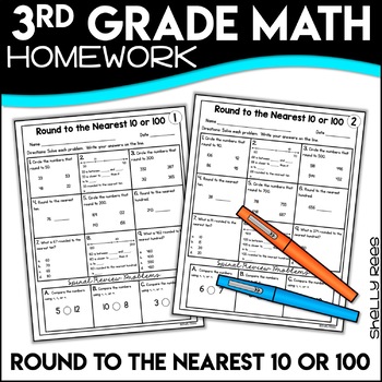 Preview of Rounding to the Nearest 10 and 100 Worksheets