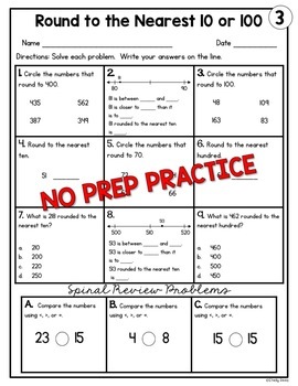 rounding to the nearest 10 and 100 worksheets by shelly rees tpt