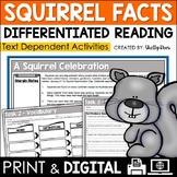 Squirrels Reading Comprehension Passage and Worksheets