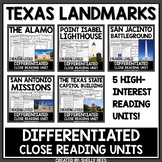 Texas Landmarks Reading Comprehension Passages Bundle