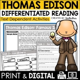 Thomas Edison Reading Comprehension Passage and Activities