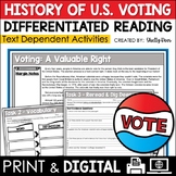 Voting Informational Text Reading Passage and Worksheets