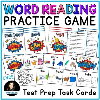 Preview of CVCE Game Test Prep Task Cards KABOOM