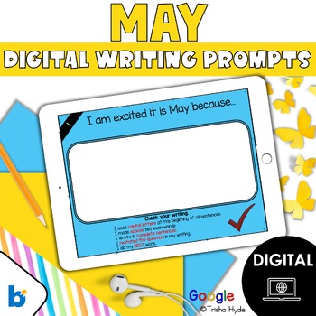 Preview of Digital May Writing Journal Prompts | Quick Writes | Morning Meeting