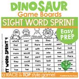 Sight Word Fluency Games Easy Prep Dinosaur Themed