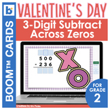 Valentine's Day Math Boom Cards 3-Digit Subtract Across Zeros