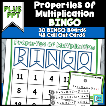 Properties of Multiplication BINGO (Paper Cards & PowerPoint included)