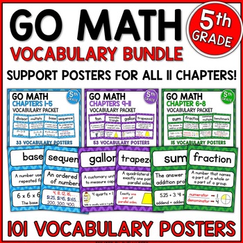 Preview of Go Math 5th Grade Vocabulary for the Year
