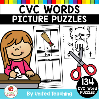 CVC Words Picture Puzzles by United Teaching | Teachers Pay Teachers