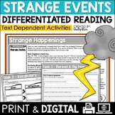 Strange Events Reading Passage and Comprehension Worksheets