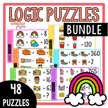 Preview of Math Activities Logic Puzzles 1st-6th Grade Volume Four Bundle