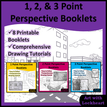 Preview of 1, 2, and 3 Point Linear Perspective Booklets Bundle
