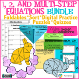 1, 2 and Multi-Step Equations BIG BUNDLE: notes, practice,