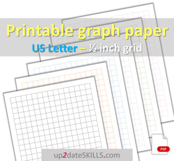 Preview of 1/2 inch graph paper 15x20 squares per page Letter-size or Happy Planner Big