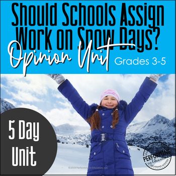 Preview of December Writing Activities | Snow Day Text-Based Opinion Writing