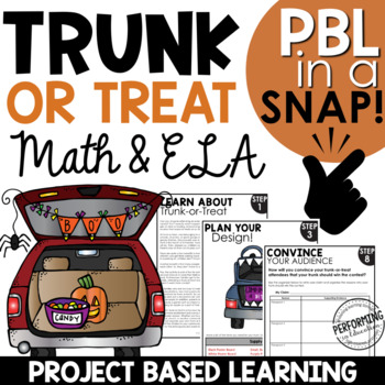 Preview of Halloween Project Based Learning | Trunk or Treat Math, Reading, and Writing