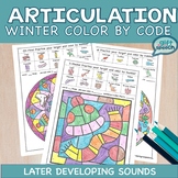 Winter NO PREP Color by Number Articulation Activity for L