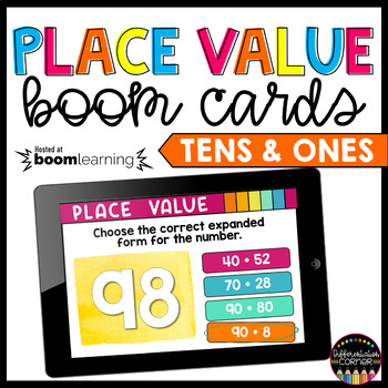 Preview of Place Value Expanded Form for Tens and Ones Place Value Boom Cards