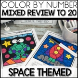Addition and Subtraction up to 20 Color by Number SPACE Wo