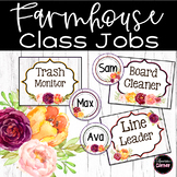 Editable Classroom Jobs- Farmhouse Classroom Decor