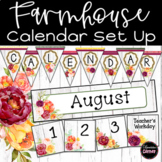 Boho Farmhouse Classroom Decor Calendar Display Editable