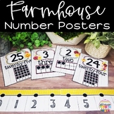 Farmhouse Classroom Number Posters and Number Line