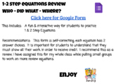 1 & 2 step equations review with Google Forms!