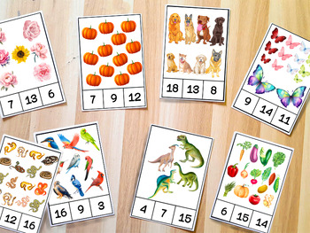 Preview of 1-20 Count and Clip Cards kids counting card Numbers 1-20 elementary math