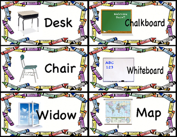Preview of Classroom Object Labels